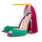 Load image into Gallery viewer, Fringe Decoration Peep Toe High Heel Sandals
