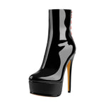 Load image into Gallery viewer, Platform Stiletto High Heel Patent leather Ankle Boots
