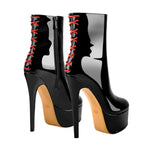 Load image into Gallery viewer, Platform Stiletto High Heel Patent leather Ankle Boots
