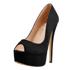 "Sissy Brianna" Black Peep Toe