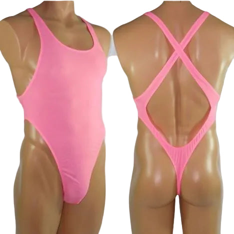 "Sissy Noelle" High-Cut Thong Bodysuit for Men & Crossdressers