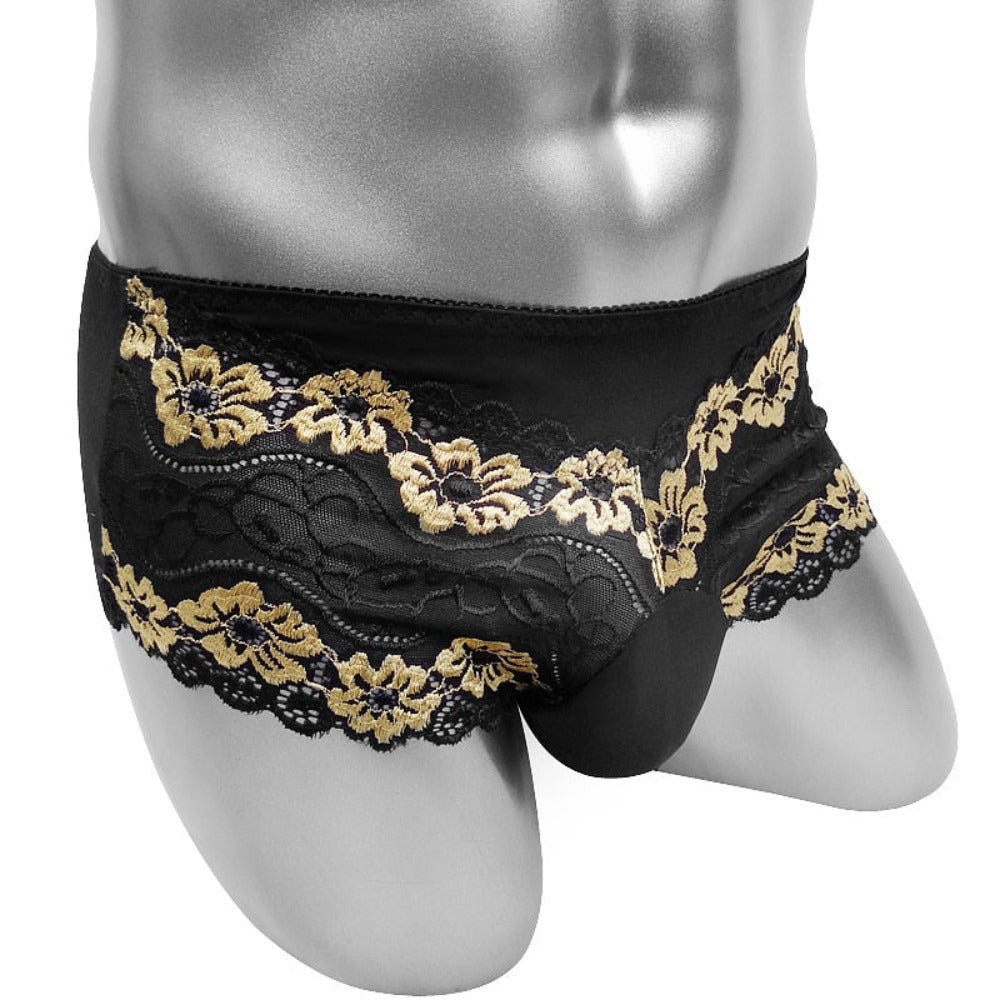 "Sissy Edna" Embroidery Pouch Panties for Men