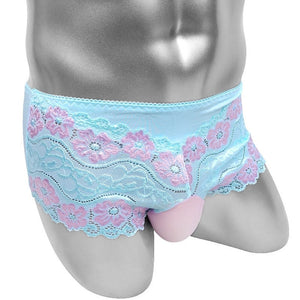 "Sissy Edna" Embroidery Pouch Panties for Men