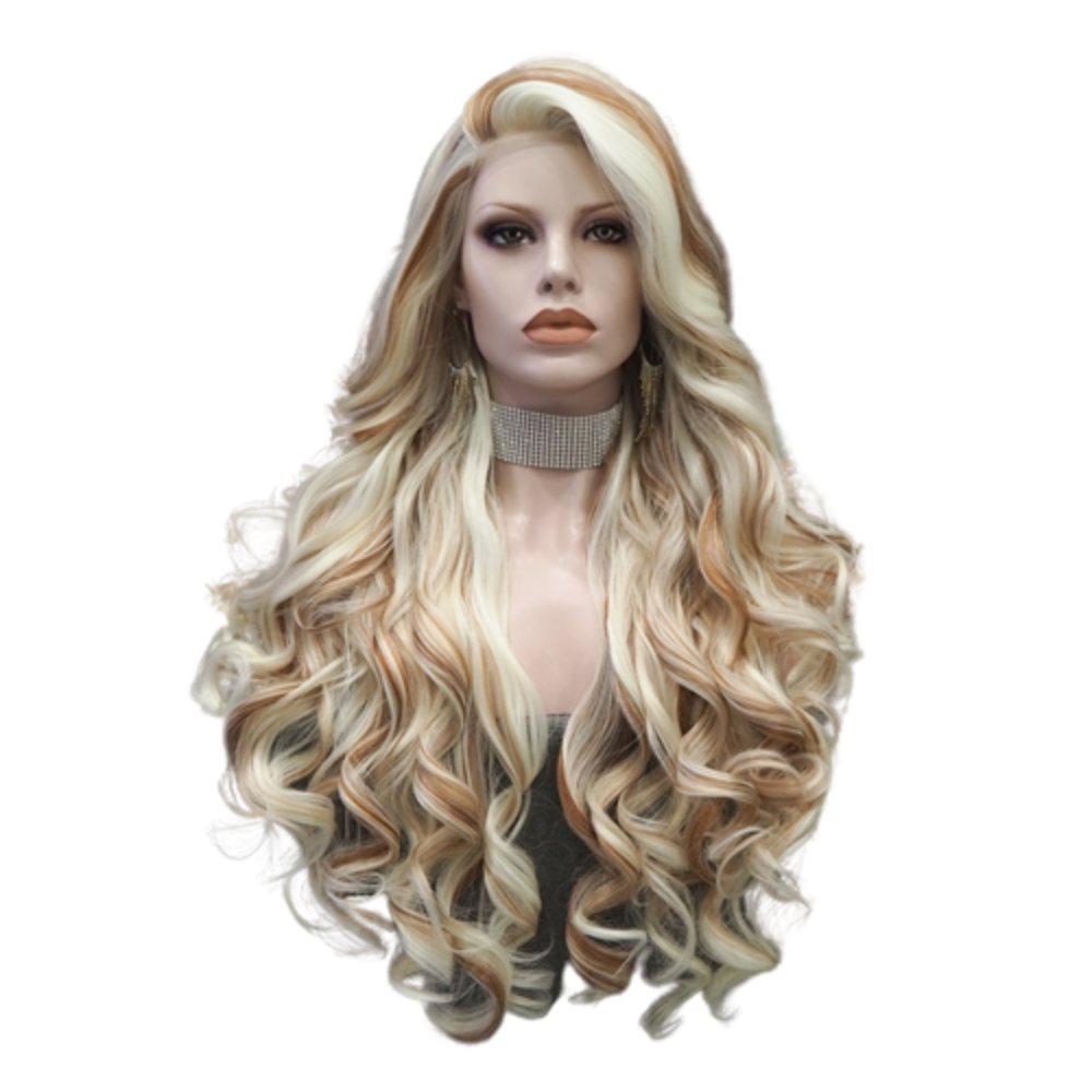 "Sissy Makenna" Transvestites Blonde Brown Synthetic Wig