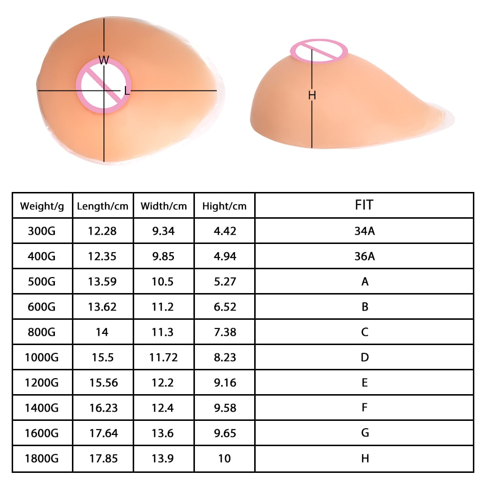 "Kaylee" Fake Boobs Breast Forms for Men