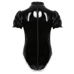 Load image into Gallery viewer, &quot;Sissy Jessica&quot; Wet Look Maid Bodysuit
