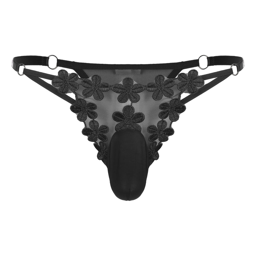 'Sissy Gabriela" Floral Embroidery Thong