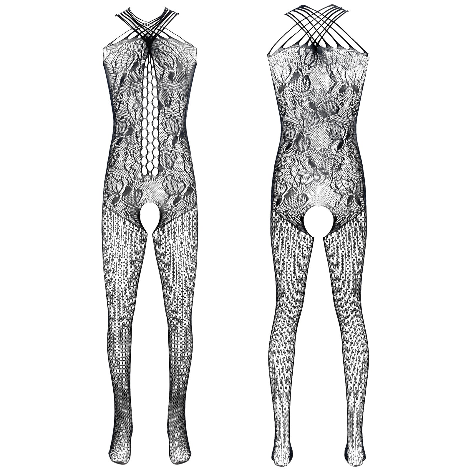 Hollow Out Fishnet Bodysuit