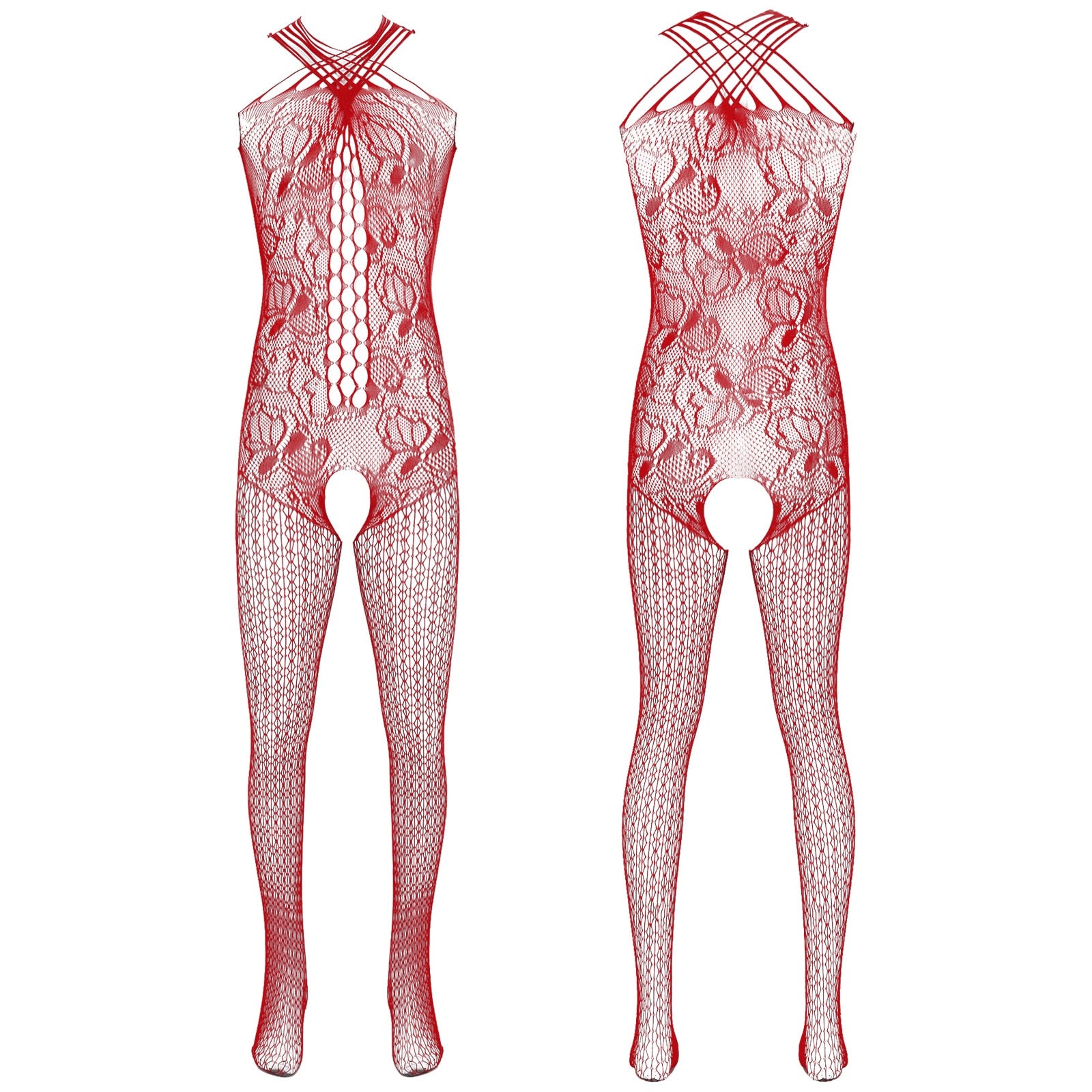 Hollow Out Fishnet Bodysuit