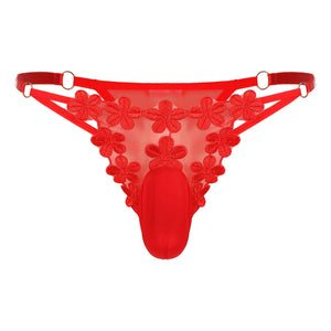 'Sissy Gabriela" Floral Embroidery Thong