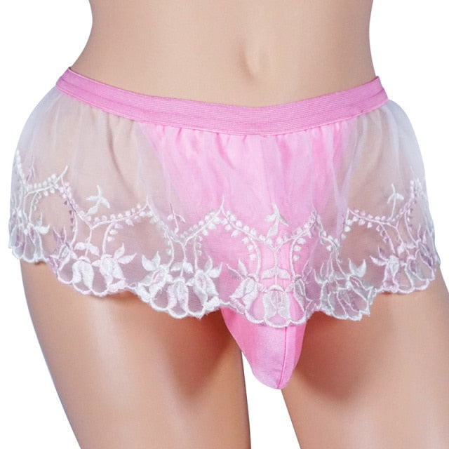 Margot Lace Bulge-Pouch Bikini — Sissy Night Panties