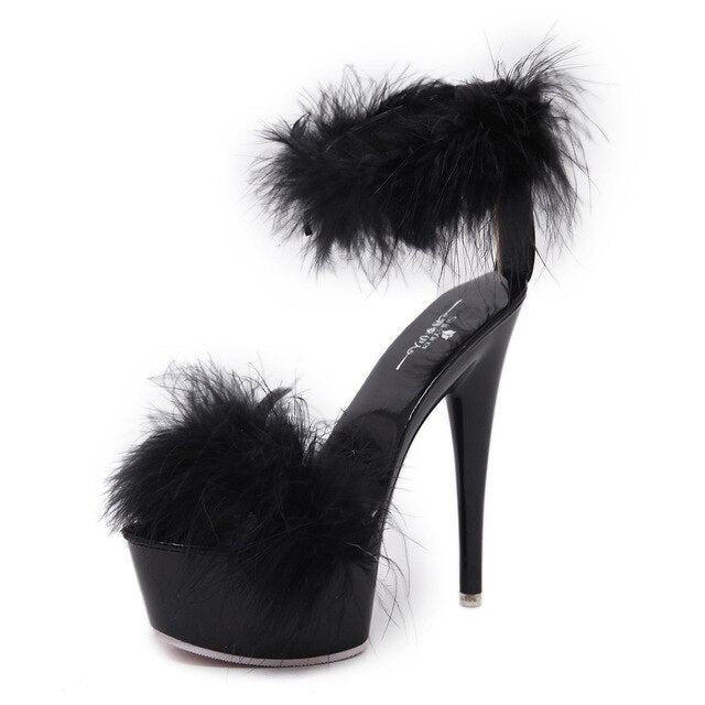 "Sissy Guienevere" Fur Sandals High Heels for Men