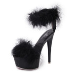 Load image into Gallery viewer, &quot;Sissy Guienevere&quot; Fur Sandals High Heels for Men
