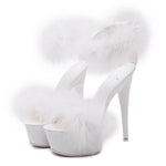 Load image into Gallery viewer, &quot;Sissy Guienevere&quot; Fur Sandals High Heels for Men
