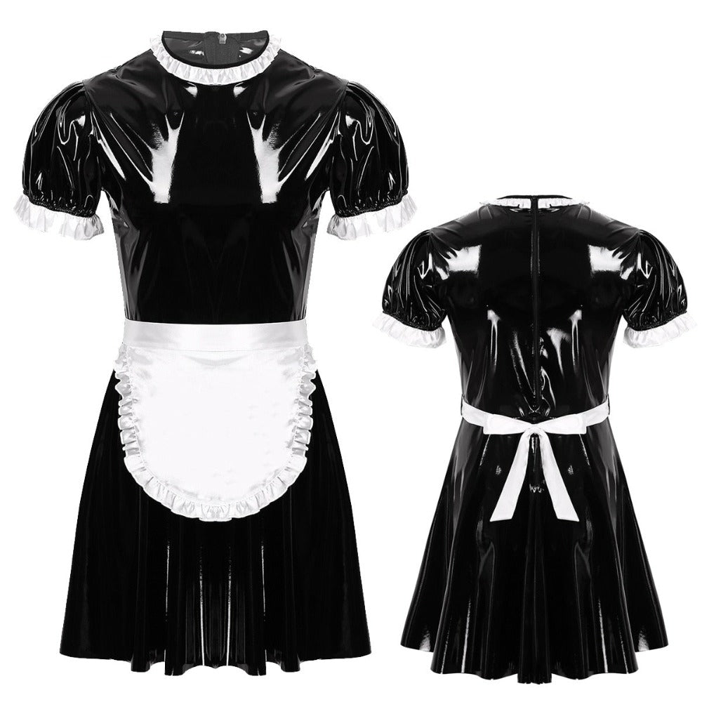 "Sissy Ember" Wet Look Maid Set