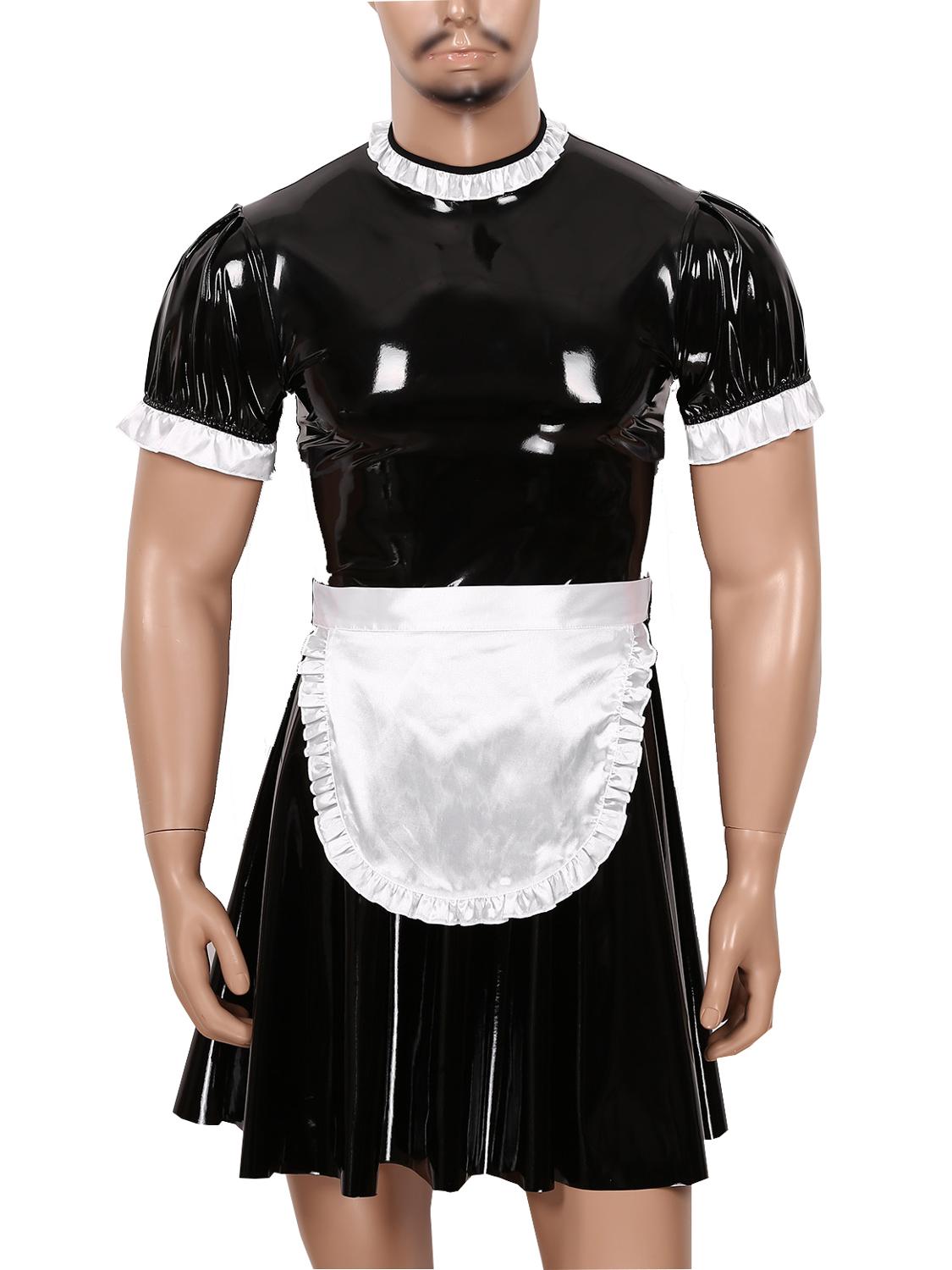 "Sissy Ember" Wet Look Maid Set