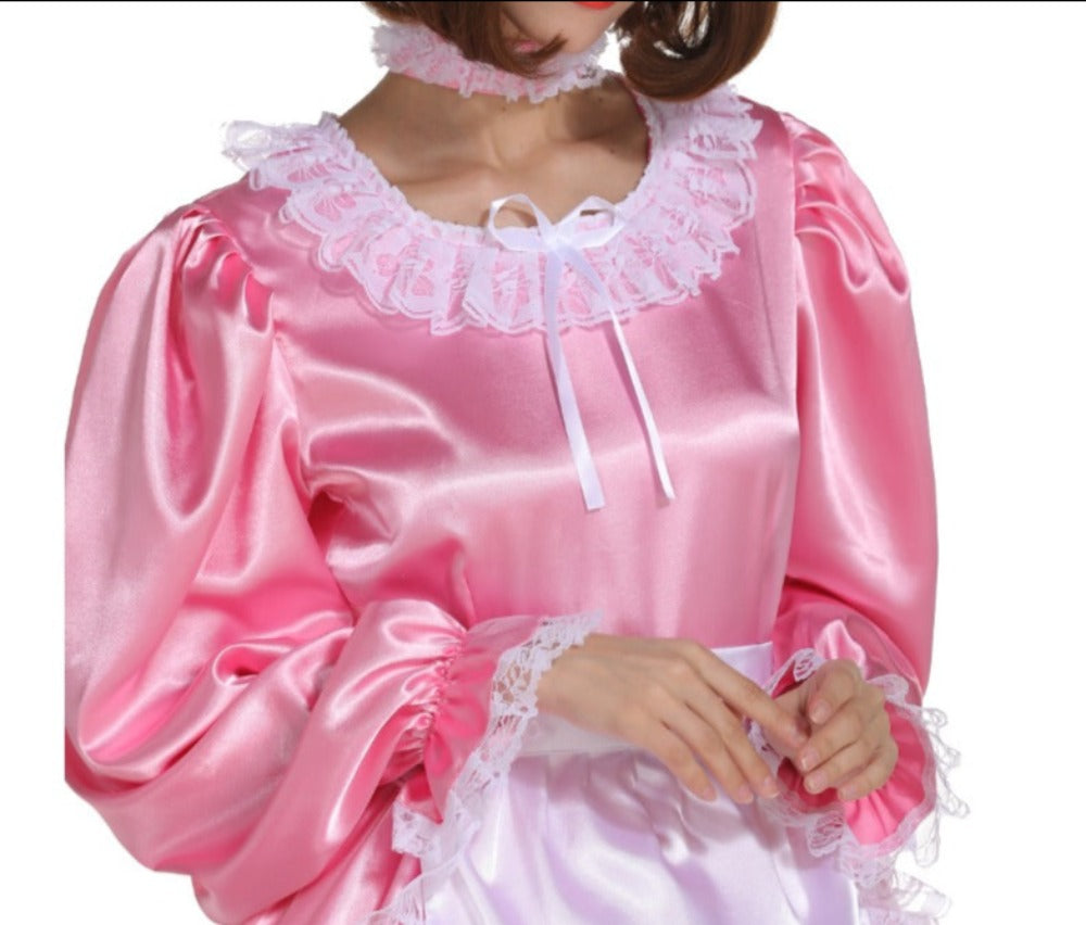 "Sissy Gemma" Satin Maid Long Dress