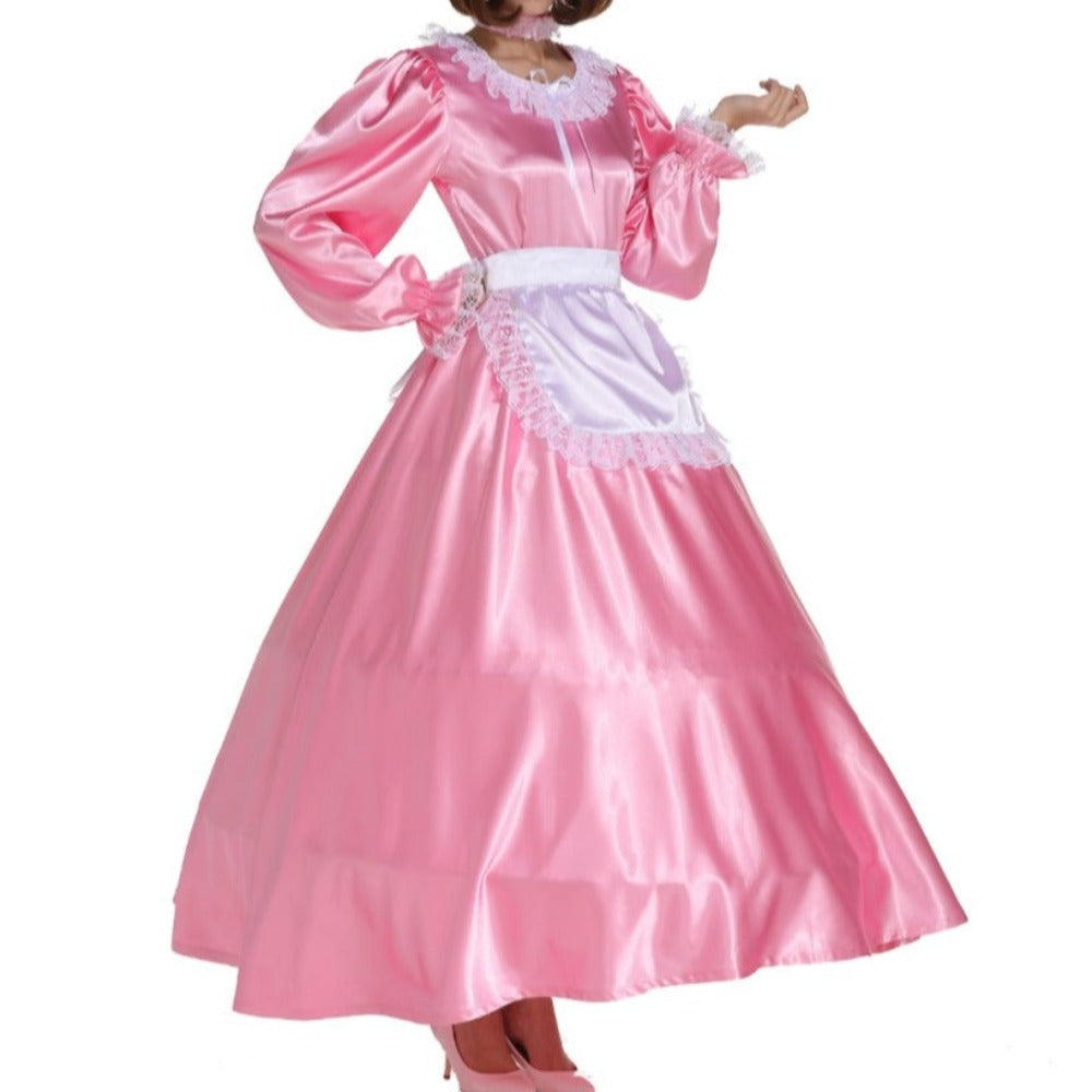 "Sissy Gemma" Satin Maid Long Dress