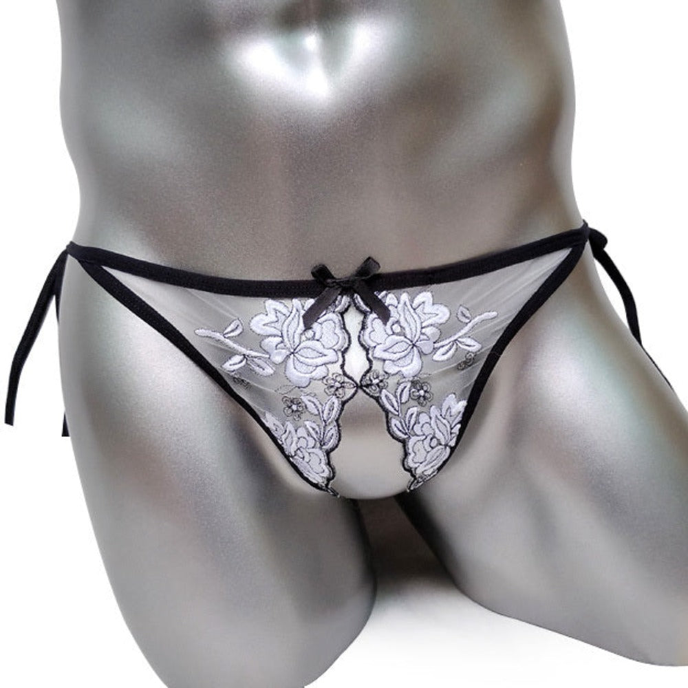 "Sissy Alani' See through Embroidery Panties