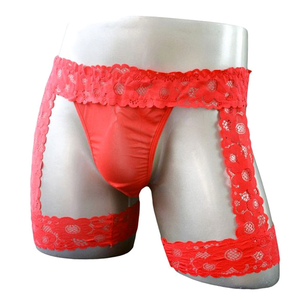 "Sissy Lyla" Hollow-Out Lace Thong for Men & Crossdressers