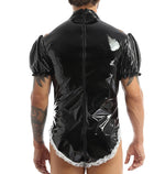 Load image into Gallery viewer, &quot;Sissy Jessica&quot; Wet Look Maid Bodysuit
