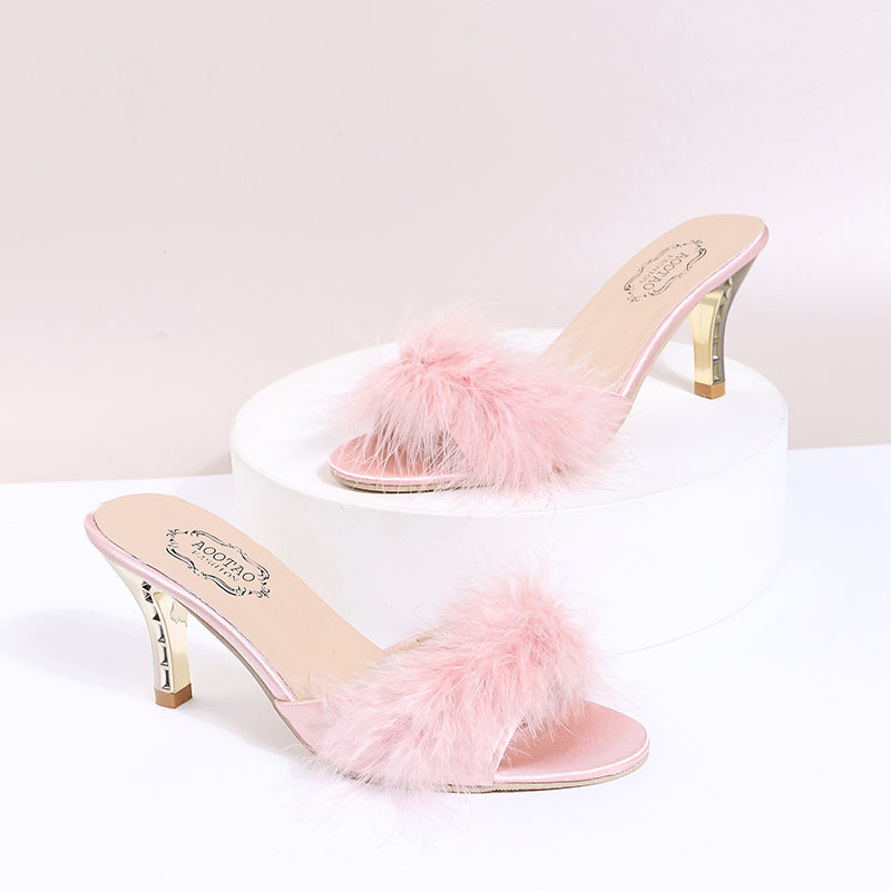 "Sissy Stephanie" Furry Sandals