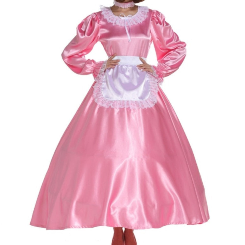 "Sissy Gemma" Satin Maid Long Dress